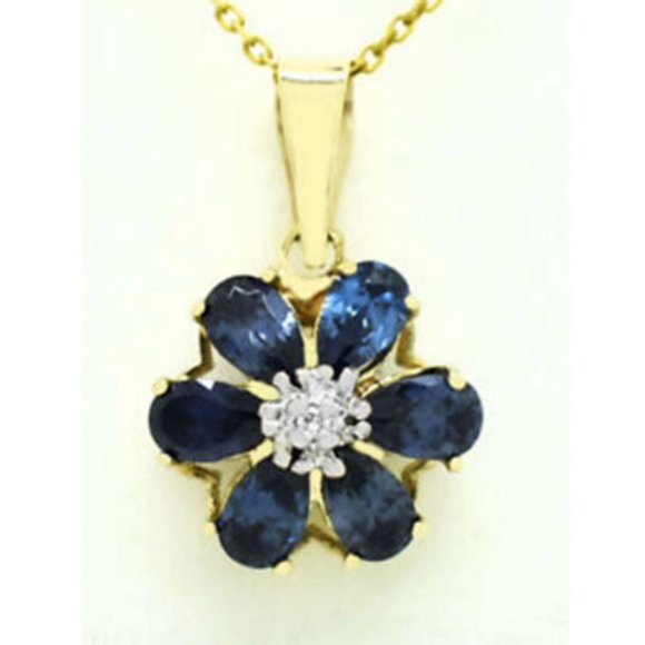 Tanzanite 1.54 Ct & Genuine Diamond 10K Gold